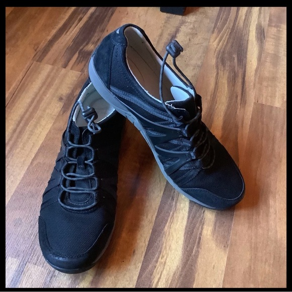 Dansko Size 41W(10.5-11) Henriette black leather/ nylon shoes - Picture 3 of 11